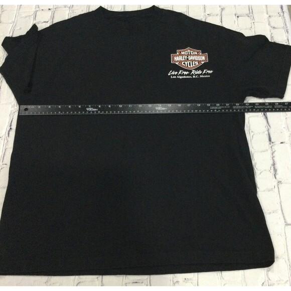 Harley-Davidson T-Shirt Men's 2XL Black Los Algodones Mexico Live Free-Ride Free - Picture 7 of 7